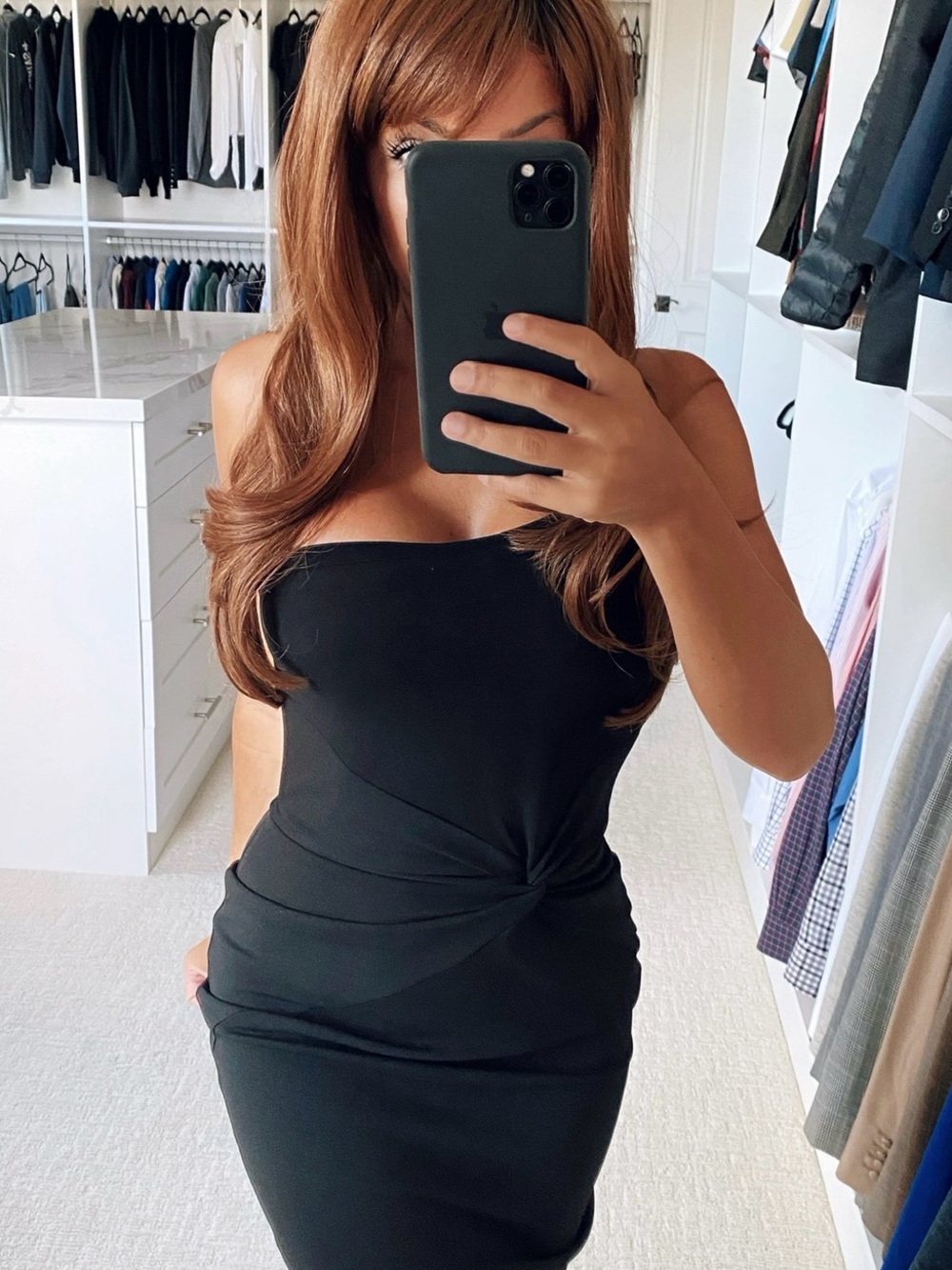 Red Long Hair Wig with Bangs